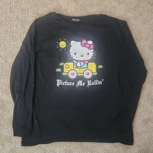 Dolls Kill Hello Kitty Black Long Sleeve Shirt